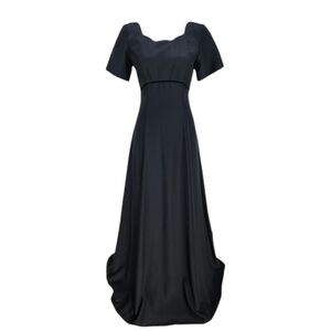 Stage Accents Black Dress Show Choir Band Womens Empire Waist A Line Velvet Trim